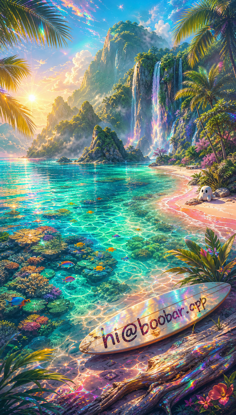 BooBar tropical lagoon landscape card